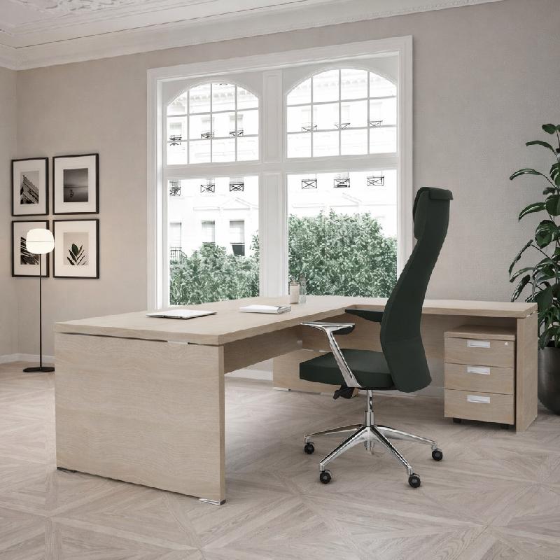 Bureau de direction avec retour TAK - Mobel Linea - 160, Acacia clair_3