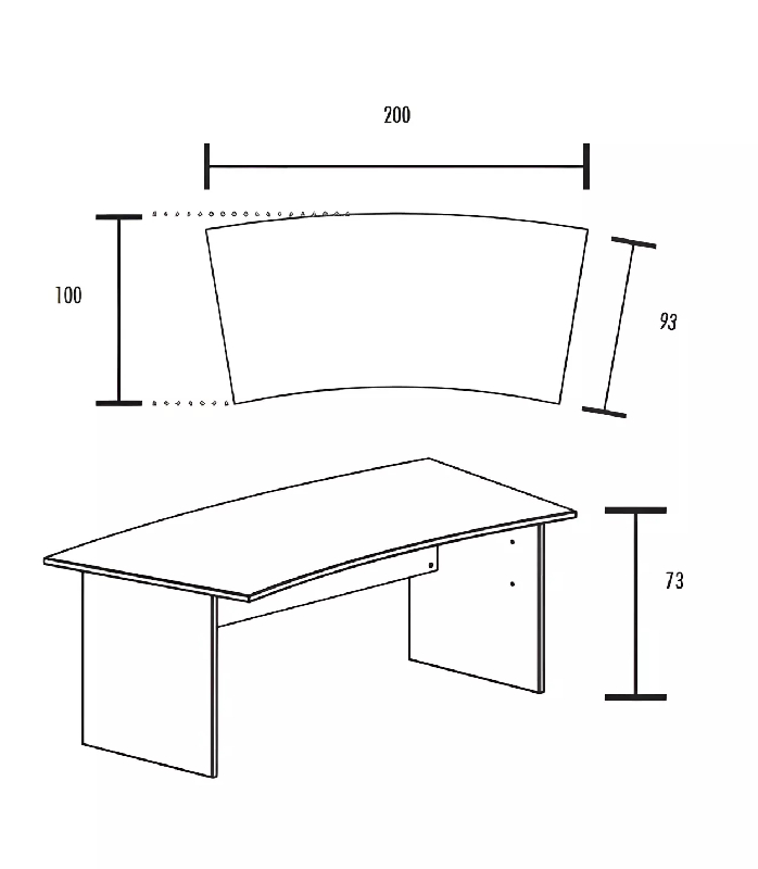 Bureau individuel forme arrondie pied panneau So Jumilla_3