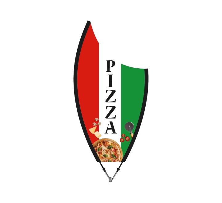 Drapeau publicitaire oriflamme - Différentes formes et hauteurs - Metiers IF011_3