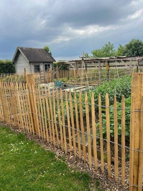 Ganivelle en robinier scié - 120 cm - Imputrescible, 10m de long, espacement 5-6 cm_3