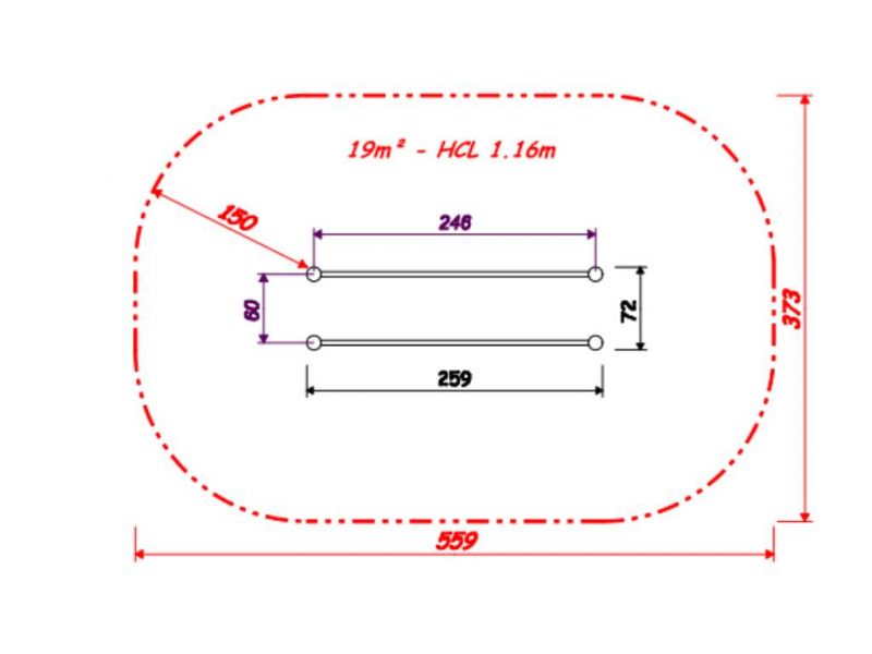 PS25-Barres parallèles - Extébois - Hauteur chute libre maxi : 1,16 m - Dimensions : 2,59 x 0,72 m_3