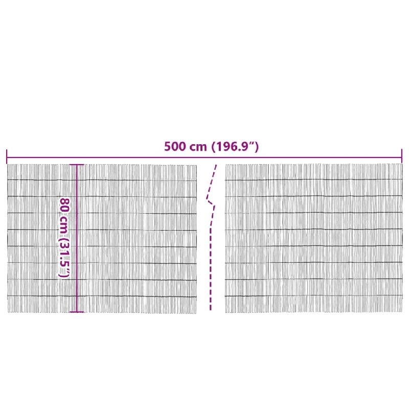 Vidaxl clôture de jardin 500x80 cm roseau 365757_3