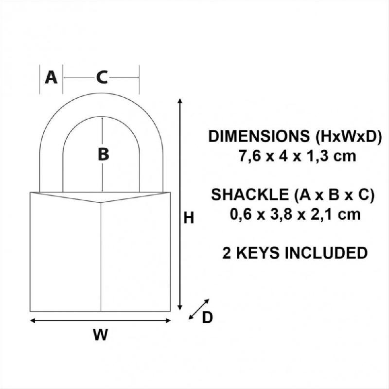 Cadenas à clé MASTER LOCK - laiton massif 40 mm - anse acier cémenté 6 mm - usage intérieur/extérieur_3
