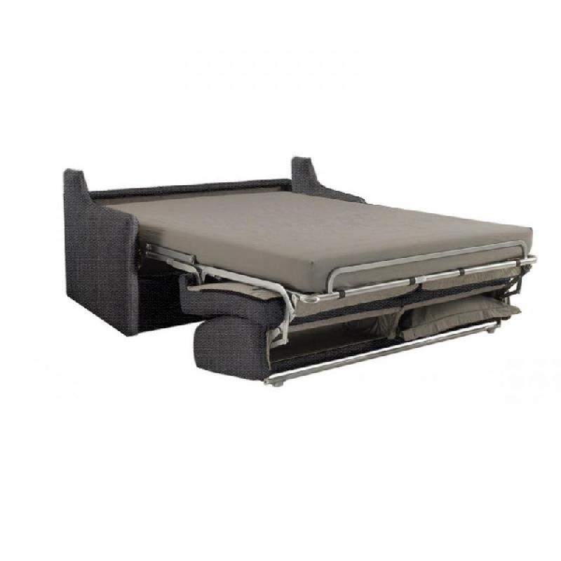 Canapé lit convertible express Luna 2-3 places - Tweed gris graphite - Matelas 16 cm - Couchage 120x197 cm_3