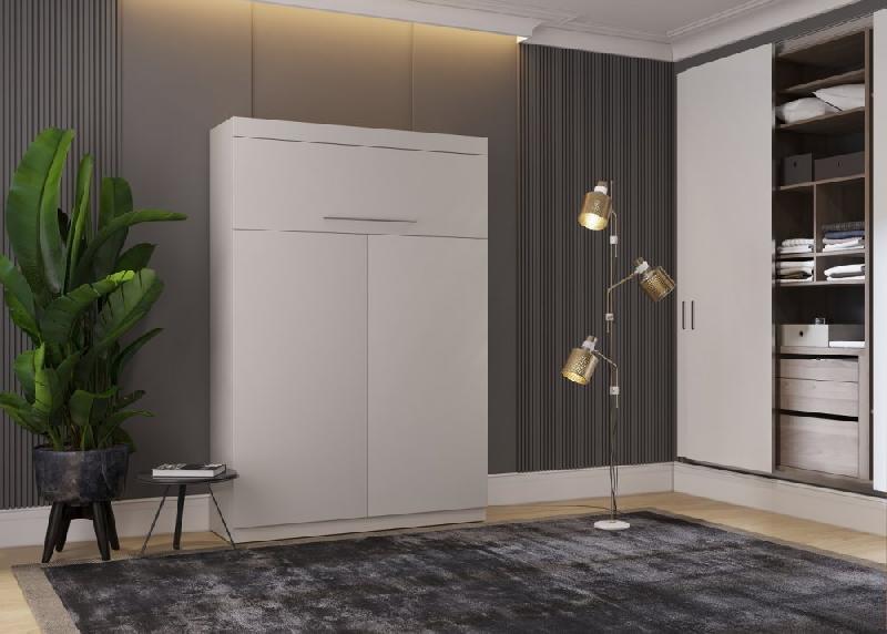 Lit escamotable Santorin 140x190 cm - Mécanisme Sedac Meral - Profondeur 50 cm - Gris mat_3