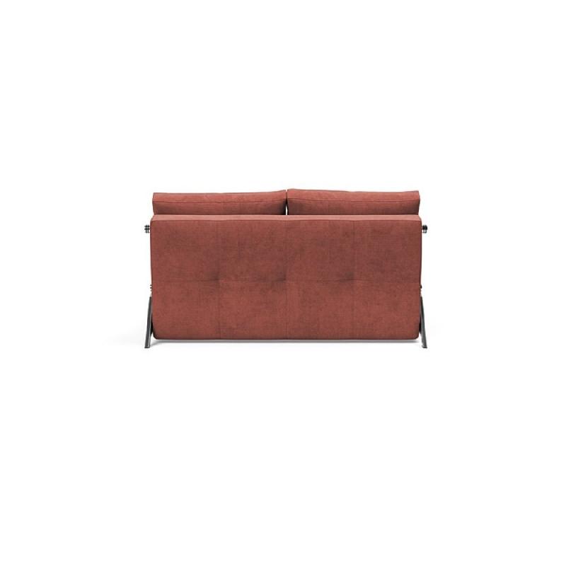 INNOVATION LIVING - Canapé design convertible Cubed 02 Chrome 200x140 cm - Tissu Cordufine Rust_3