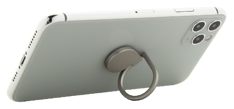 Support pour téléphone portable en métal - anneau avec base autocollante - couleur argenté - 12,5 gr_3