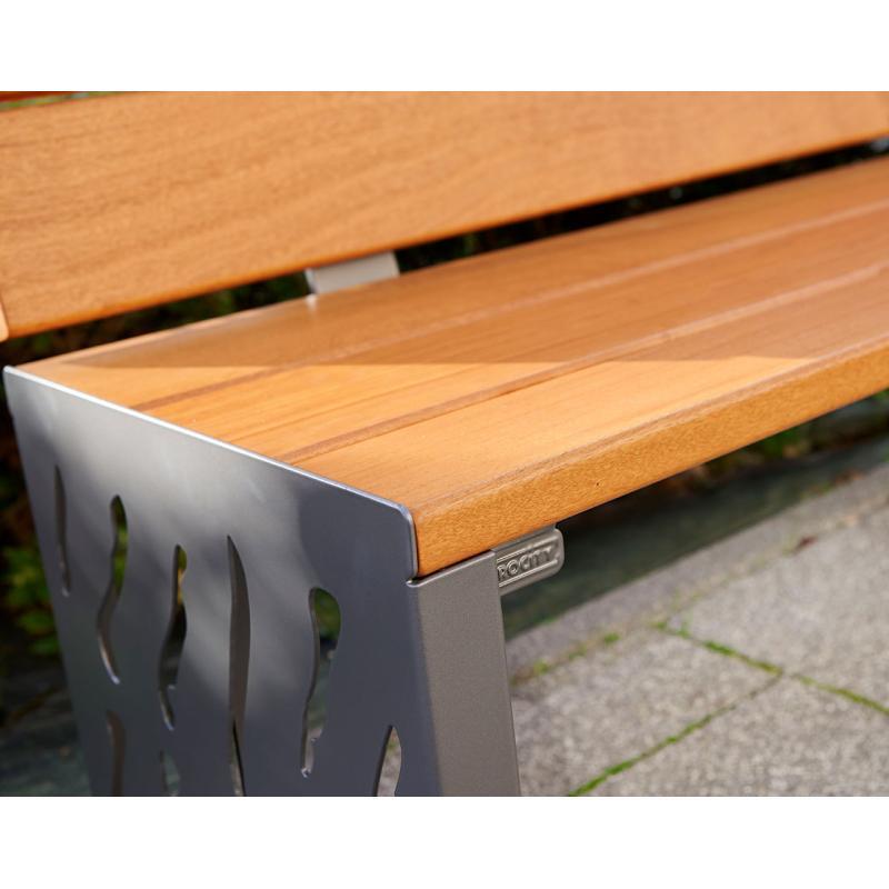 Banc public bois et acier Venise - 3 lames de bois - réf : 209416.Gpro.Chec_3