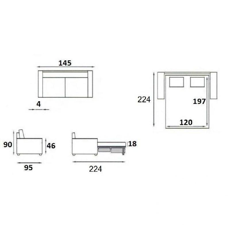 Canapé lit compact Denso Rapid Express 2-3 places - 120 cm - Microfibre Bordeaux - Matelas 18 cm - Sommier à lattes_3