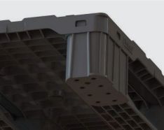 Palette plastique 1200x800 3 semelles - BLPG-1080LOG - plateau plein ou ajouré - charges jusqu'à 5000 kg_3