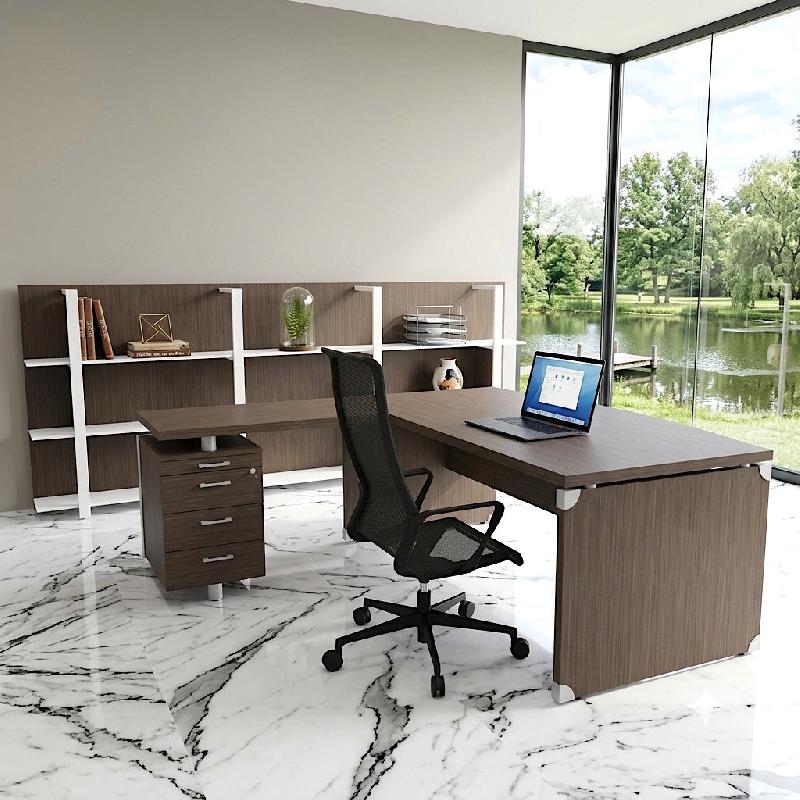 Bureau d'angle X time Stop avec retour - Quadrifoglio. - 180, 3 tiroirs_3