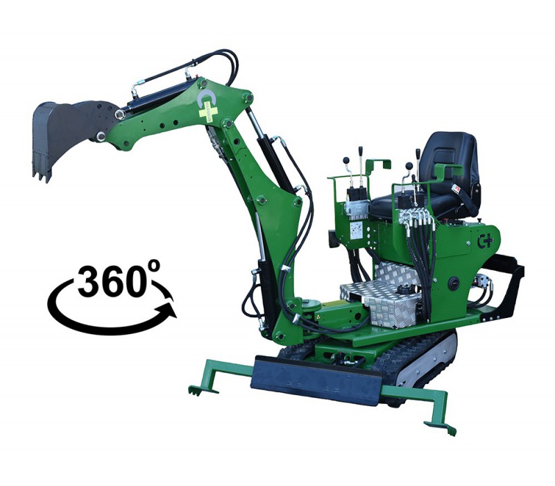 Mini pelle avec moteur essence 9,5 CV et démarreur électrique