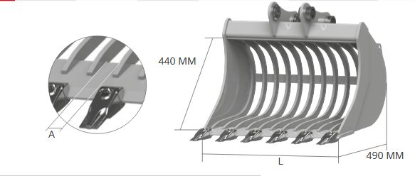 Ve53 Godet Squelette et Claire-Voie - Cangini - 700 mm - acier haute résistance et structure renforcée_3