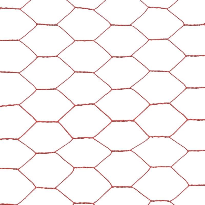 Vidaxl grillage acier avec revêtement en pvc 25x0,75 m rouge 143301_3