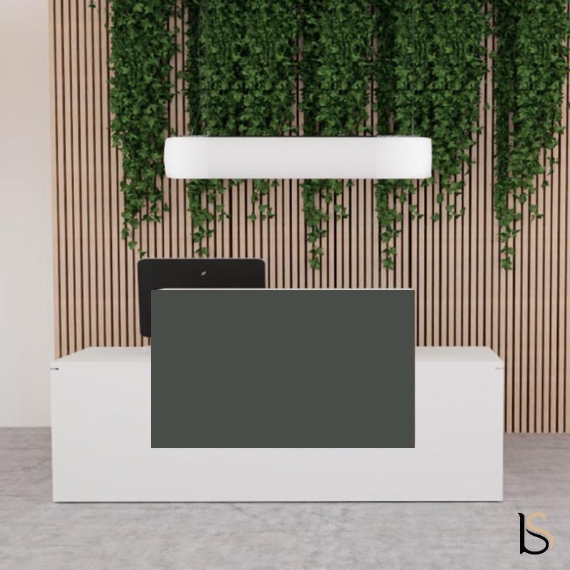 Bureau d'accueil Pano avec façade colorée - Ofitres - 180, Vert Sauge mat_0