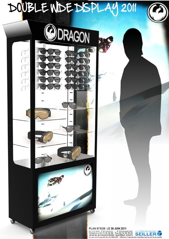 Caisson lumineux - meuble présentoir - seiller - en plastique, en métal_3