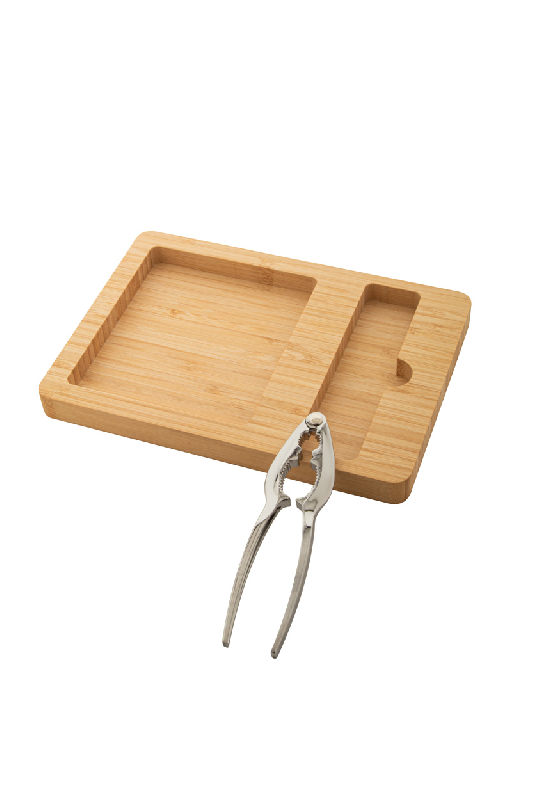 Set casse-noix - plateau en bambou et casse-noix en métal - livré dans une boîte en papier kraft_3