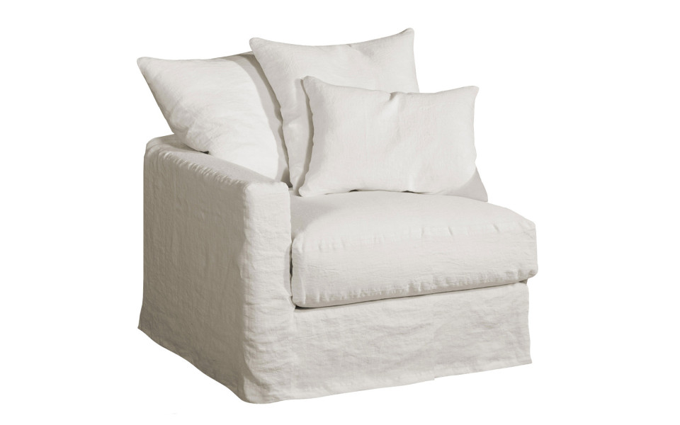 Chauffeuse d'angle Biarritz 100 x 100 cm - Home Spirit - structure en hêtre et tissu en lin de qualité_3