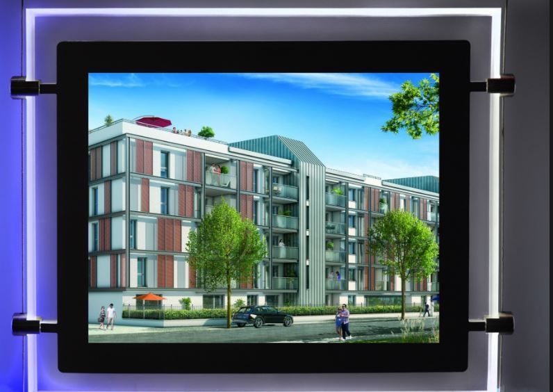 Cristal - Porte-affiche LED Displaylight - Portrait A3 - Luminosité 7000 Lux pour vitrines immobilières_3