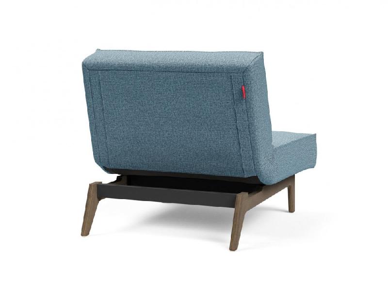 Innovation Living - Fauteuil Splitback Eik Convertible Lit 90x115 cm - Pieds en Chêne Noyer - Tissu Mixed Dance Light Blue_3