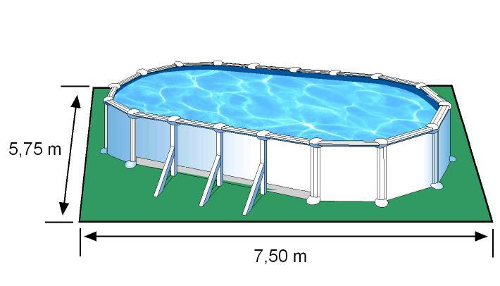 Piscine ovale en acier 7,44m x 3,99m x h: 1,32m - filtration à sable - avec renforts apparents_3