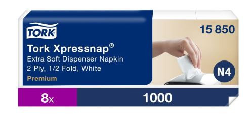 Tork xpressnap®serviettes de table enchevetrees 2plis 21,3x16,5cm systeme n4 blanc- carton de 8000_3