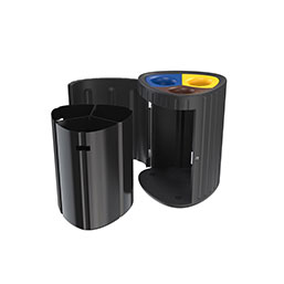 Corbeille tri sélectif - traitement anti-UV - 3 bacs de 30L chacun - TIERCE_3