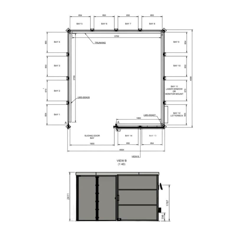 Cabine de soudage laser classe 4 - 4x4m avec porte coulissante_3