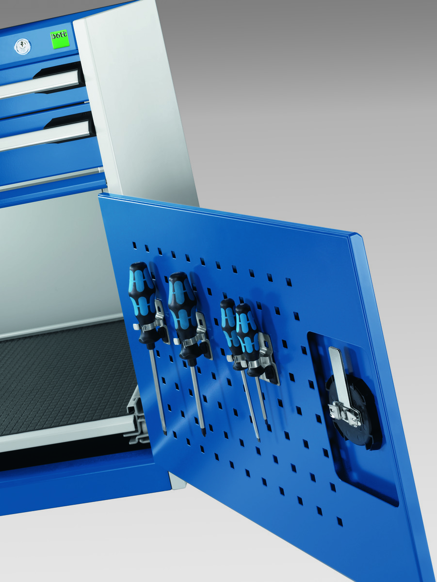 Établi monobloc cubio - armoire à porte et 1 tiroir - 41002007.11V - acier pour charges lourdes_3