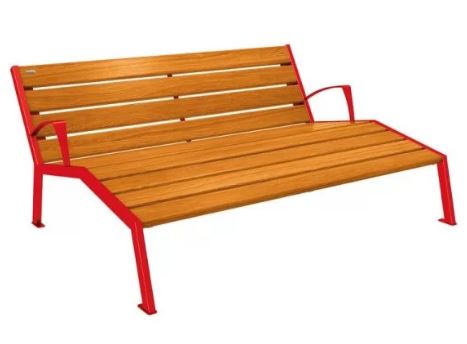 Chaise longue Silaos en bois et piétement en acier - Acier/Bois – Sans accoudoir - Profondeur 1456 mm - Hauteur d'assise 350-450 mm_3