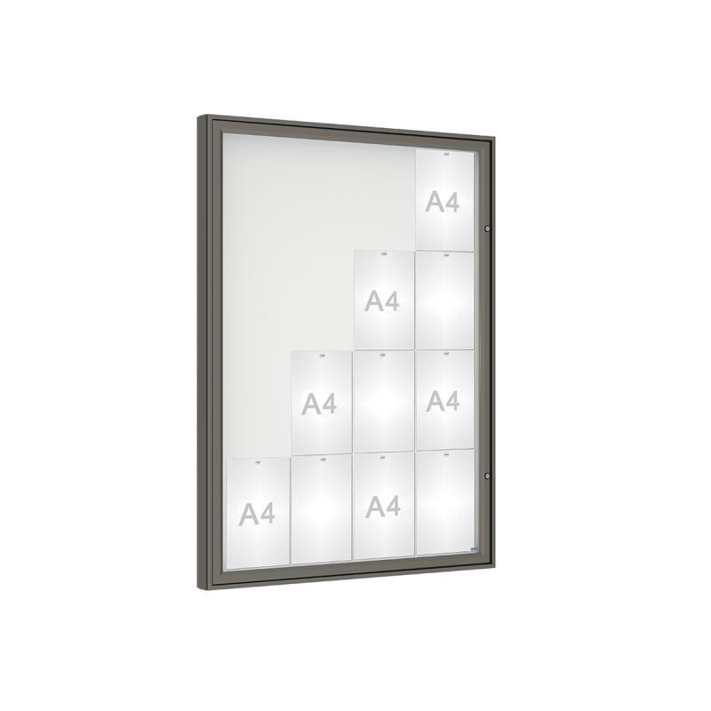 Vitrine d'affichage extérieure peinte 75 - Simple face - Plexi chocs ou verre sécurisé - Taille de 8 à 30 A4_3