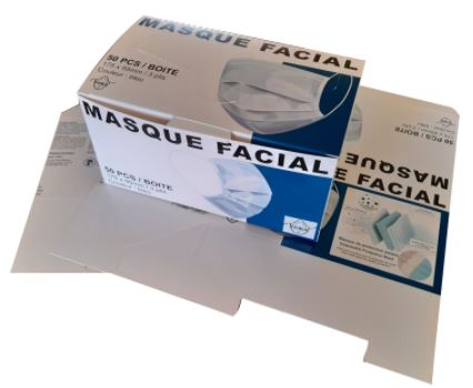 Boite pour masques en papier - carton blanc 300 gr/m² - impression quadri personnalisée_3