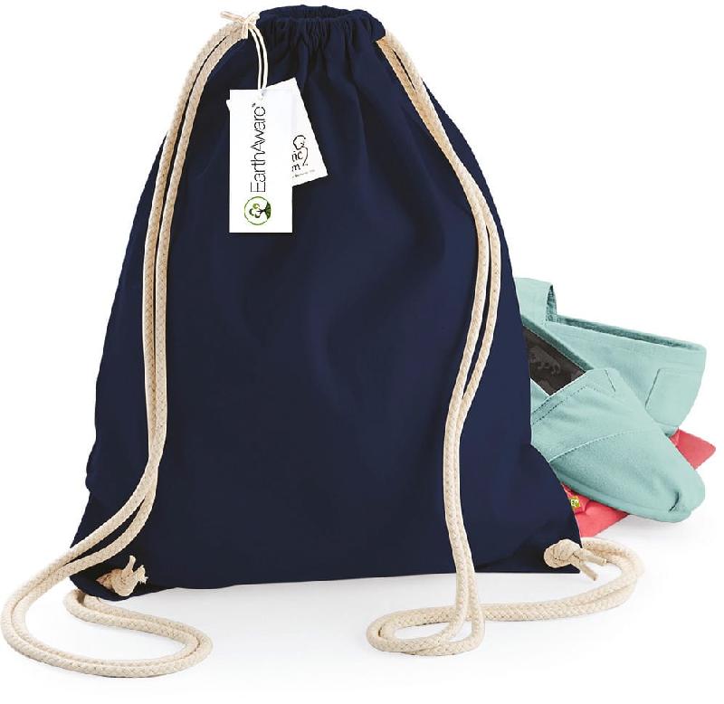 Sac publicitaire Gymsac bio Earthaware - Réf: W810 - 100% coton biologique, fermeture par gros cordon, marque Westford Mill_3
