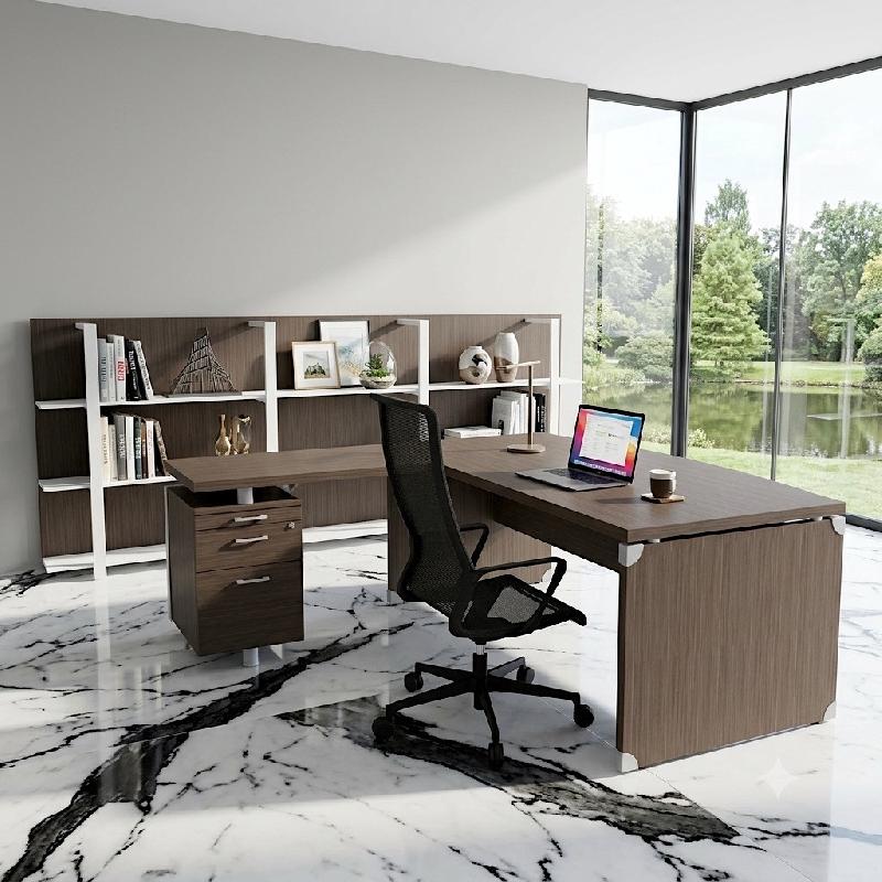 Bureau d'angle X time Stop avec retour - Quadrifoglio. - 200, 2 tiroirs, Eucalyptus 53_3