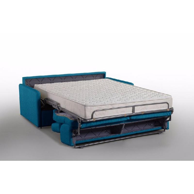 Canapé-lit express Eclipse Elite - Velours bleu paon - Sommier à lattes 140 cm - Matelas 18 cm mémoire de forme_3
