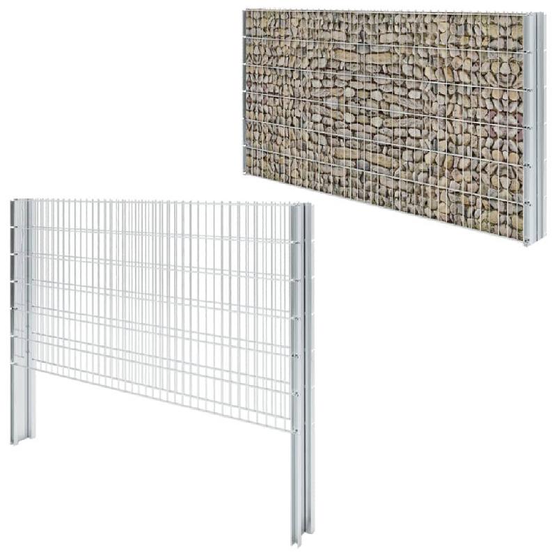 Vidaxl poteau de clôture en gabion argenté 180 cm acier galvanisé 142326_3