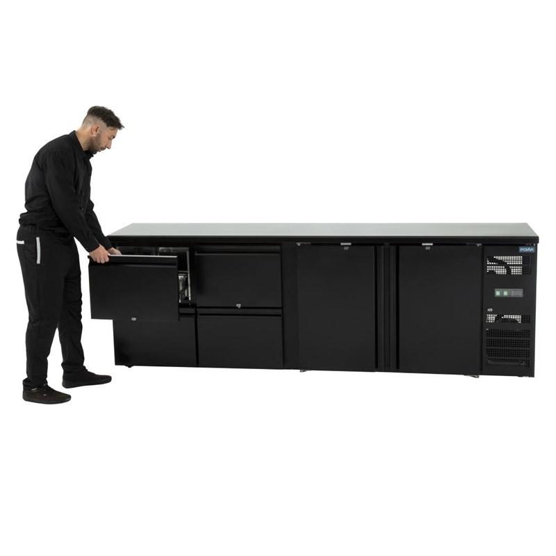 Arrière-bar Série U 2 portes et 4 tiroirs GL456 Polar_3
