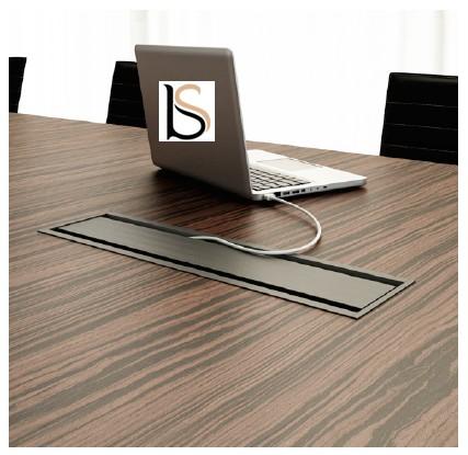 Table de réunion X9 pour 4 personnes - Officity. - Blanc 9010, Noyer américain_3