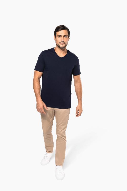 T-shirt Supima col V manches courtes homme - Coton peigné de qualité supérieure - Réf: PK304_3