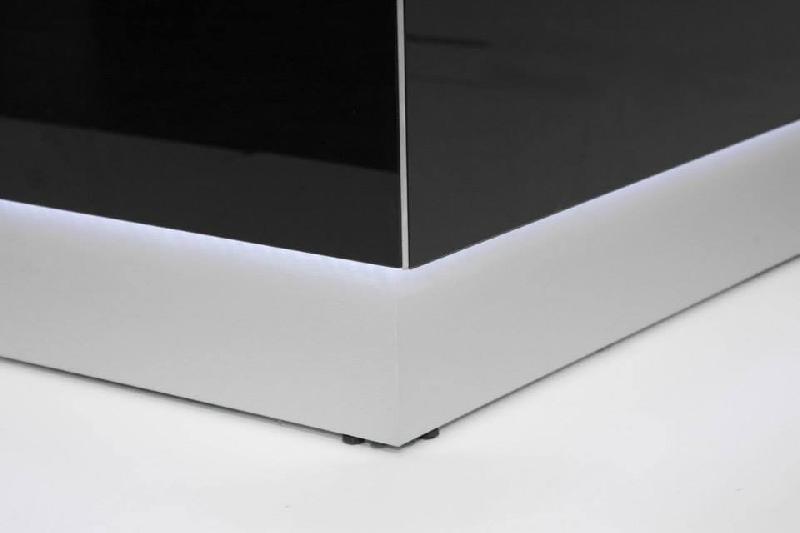 Banque d'accueil lumineuse en angle Linea avec accès bas - MDD - Gauche, Sans, Noir_3