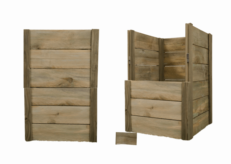 Bac structurant Eco bois droit - pour déchets - 300L à 1000L - Résineux brut, Douglas brut_3