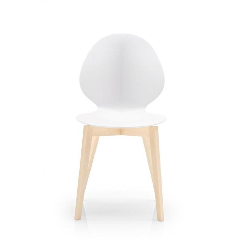 Chaise design Calligaris Basil - plastique recyclable et piétement en bois_3