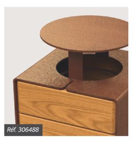 Corbeille publique grande capacité 120L - porte frontale, modularité - KUB acier ou bois_3
