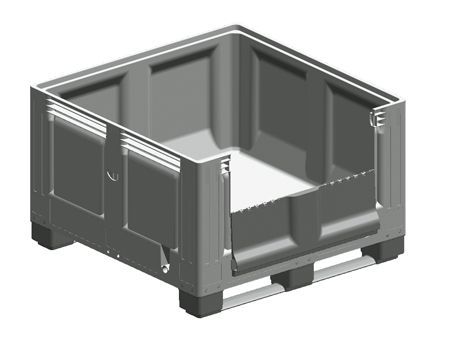 Caisse-palette plastique monobloc étanche - 120x120 cm - Hauteur 76 ou 85 cm - Capacité 795 ou 915 litres - Fond et parois pleins_3