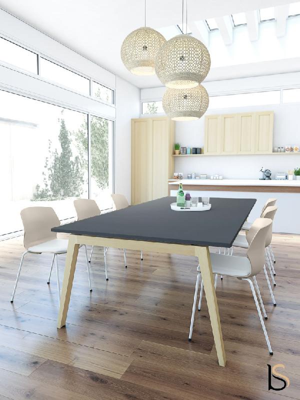 Table de réunion Born Wood - Mobel Linea - 200, Anthracite_3