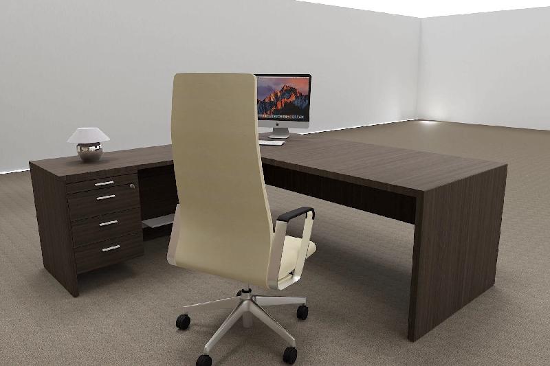Bureau avec retour T45 finition bois- Quadrifoglio. - 220, Gauche, Eucalyptus 53_3