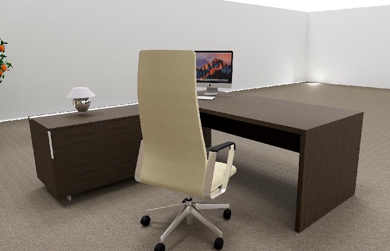 Bureau d'angle T45 avec desserte - Quadrifoglio - 212, Gauche, Eucalyptus_3