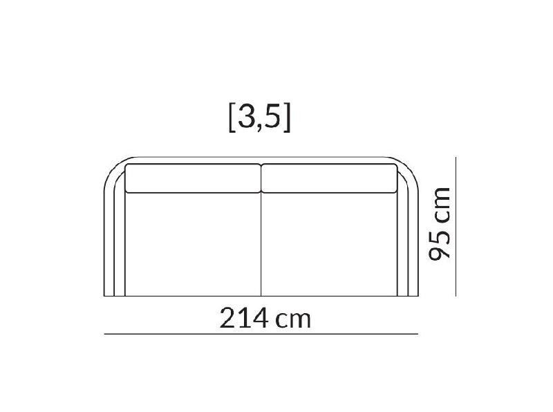 Canapé design Hudson OLTA - blanc cassé/beige avec piètement en acier - grande taille - 214 cm_3