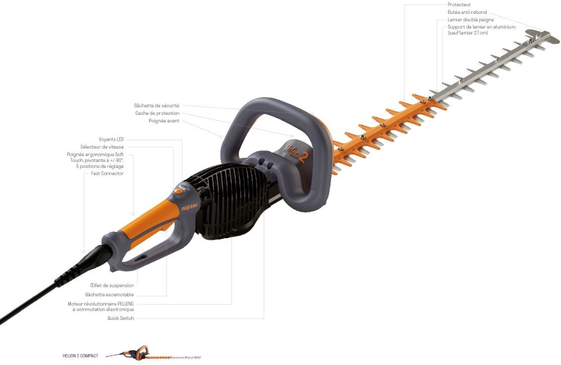 Taille-haie hydraulique Helion - SAS Laupêtre - longueur de coupe de 27 à 75 cm, anti-blocage des lames et système Quick Switch_0