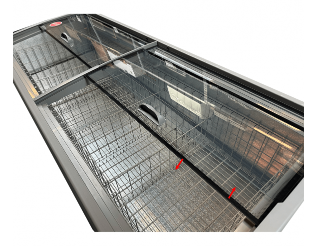 Congélateur bahut magasin avec vitres coulissantes de 2,50 mètres en couleur gris_3